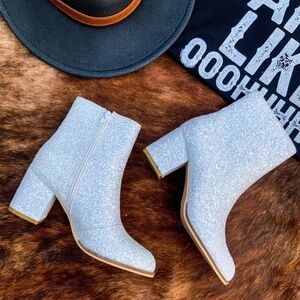 Corkys Sparkling Silver Heeled Boots